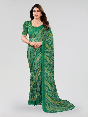 Moda Rapido Printed Daily Wear Georgette Saree(Green)