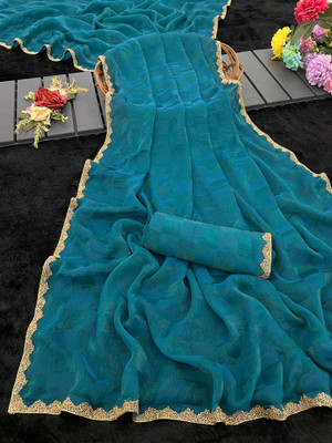 KanjiQueen Solid/Plain, Embellished Daily Wear Pure Silk, Jimmy choo Saree(Dark Blue, Gold)