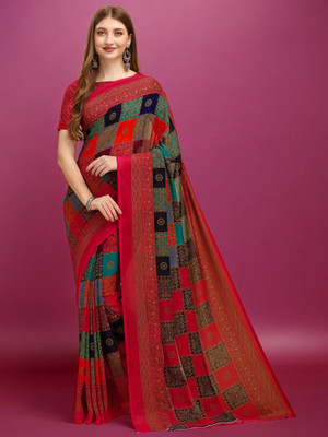 Divastri Printed Bandhani Georgette Saree(Multicolor)