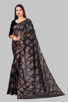 LADY SHOPI Embellished Bollywood Georgette Saree(Orange)
