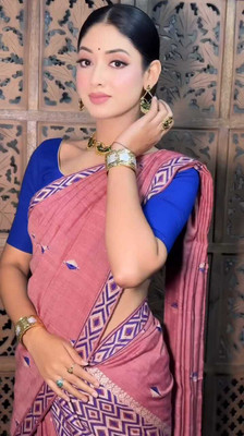 VARCREATION Woven Mekhela Chador Pure Cotton Saree(Multicolor)