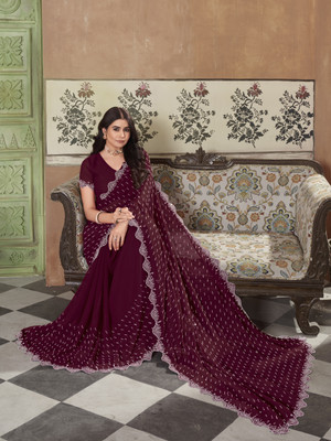 Sariya Embellished Bollywood Georgette Saree(Maroon)