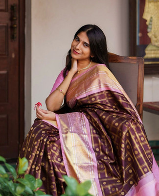 HouseOfCommon Printed Banarasi Art Silk Saree(Multicolor)