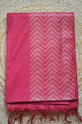 MRIKA Solid/Plain, Embroidered Bhagalpuri Handloom Viscose Rayon Saree(Red)