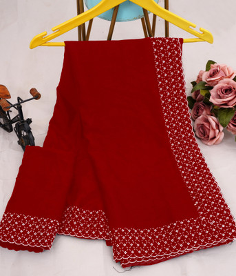 Queenhive Self Design Daily Wear Georgette Saree(Dark Green)