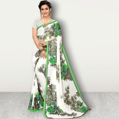 Grubstaker Printed Daily Wear Georgette Saree(Multicolor)