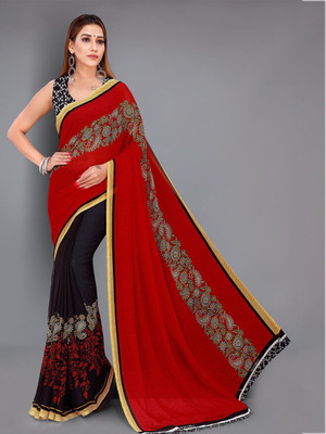 Moda Rapido Printed Daily Wear Georgette Saree(Red)