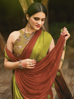 Sareemall Embellished Bollywood Chiffon Saree(Maroon)