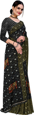 maayro Printed Daily Wear Georgette Saree(Multicolor)