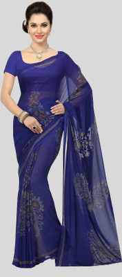 YASHIKA Dyed Daily Wear Georgette Saree(Blue)