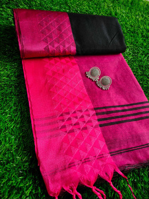 Bakshi Telecom Self Design Handloom Cotton Silk Saree(Multicolor)