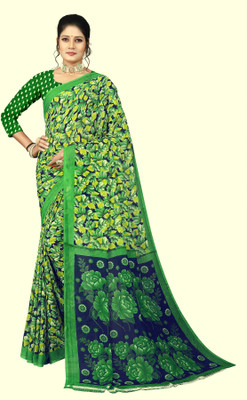 Vimalnath Synthetics Printed Daily Wear Georgette Saree(Green)