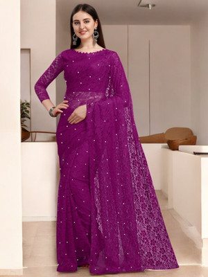 NORAFLEXx Printed Bollywood Brasso Saree(Purple)