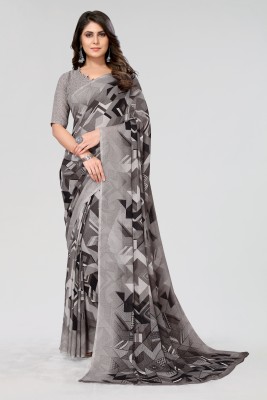 ANIRAV Printed Bollywood Georgette Saree(Grey)