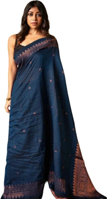 GATISHVAM TEXTILE Self Design Banarasi Art Silk Saree(Blue)