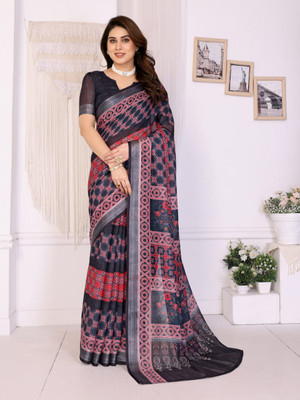iHIYAzz ENTERPRISE Digital Print Bollywood Pure Silk Saree(Multicolor)