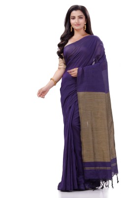 TANTLOOM Woven Handloom Pure Cotton Saree(Purple)