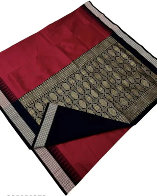 AYEZAL Solid/Plain Sambalpuri Handloom Cotton Silk Saree(Maroon)