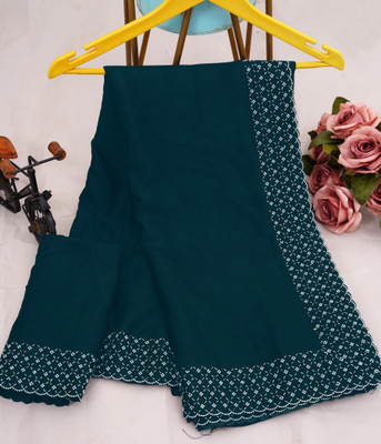 Queenhive Self Design Daily Wear Georgette Saree(Dark Green)