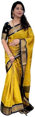 Shruti Bandhani Woven Paithani Cotton Silk Saree(Grey)