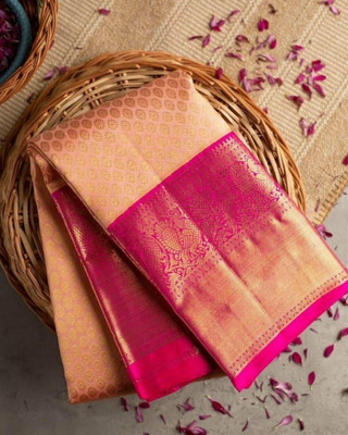 nenufeshion Woven, Floral Print Bollywood Cotton Blend Saree(Multicolor)