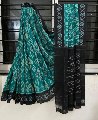 ARSH ENTERPRISE Printed Handloom Pure Cotton Saree(Dark Green)