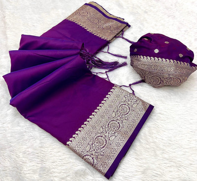 Divastri Woven Banarasi Cotton Silk Saree(Magenta)