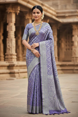 Linenspun Self Design, Embellished, Solid/Plain Kanjivaram Linen, Art Silk Saree(Multicolor)