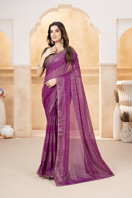 FERVIK FASHION Printed Bollywood Georgette Saree(Maroon)