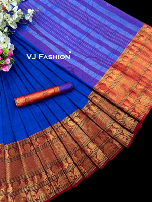 HITESH ENTERPRISE Woven Kanjivaram Jacquard Saree(Light Blue)