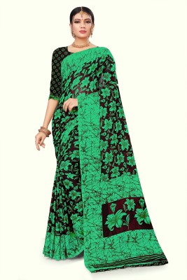 RUNAYA NX Printed Bhagalpuri Art Silk Saree(Green)