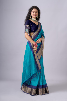 Virendra Textiles Printed Bollywood Chiffon Saree(Blue)