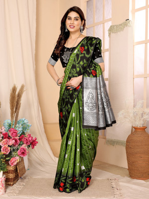 Soor Panchi Woven Banarasi Pure Silk Saree(Yellow)