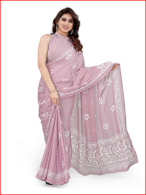 bdshofik Self Design Bollywood Cotton Linen Saree(Pink)