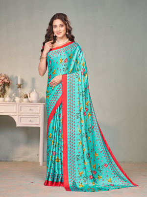 GARDEN VARELI Floral Print Daily Wear Satin Saree(Multicolor)
