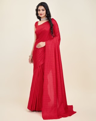 Sitanjali Checkered Bollywood Georgette Saree(Red)