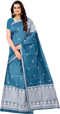 Khodiyar silk Woven Mekhela Chador Cotton Blend Saree(Blue)