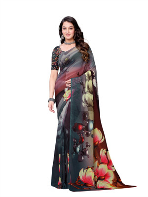 PARVOTSAV Floral Print Daily Wear Polyester Saree(Multicolor)