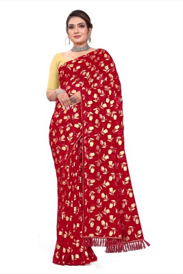 Diva Attire Printed Daily Wear Georgette Saree(Red)