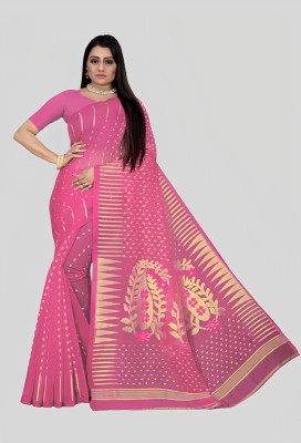 The Evox Woven Handloom Handloom Cotton Silk Saree(Pink)