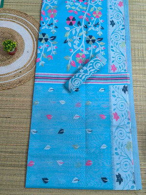 S.K. HOUSE Self Design Handloom Cotton Silk Saree(Multicolor)