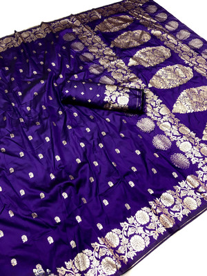 Ratnavali Woven Banarasi Pure Silk, Art Silk Saree(Purple)