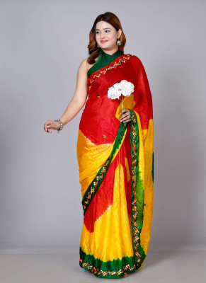 NeeLKANTH ENTERPRISE Embroidered Handloom Silk Blend Saree(Green)