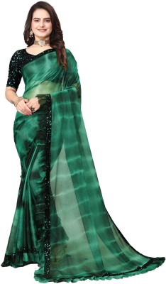 Julee Embroidered Bollywood Lycra Blend Saree(Green)