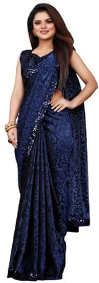 Pkkt Embroidered Bollywood Net Saree(Multicolor)