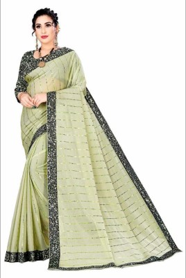 Sonali Fashion Embellished Bollywood Lycra Blend Saree(Light Green)