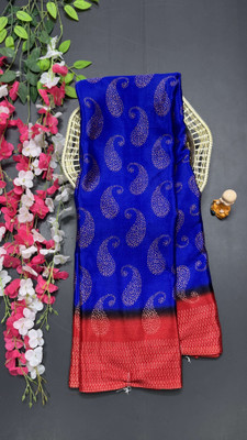 RegalDrapes Printed Daily Wear Crepe Saree(Blue)