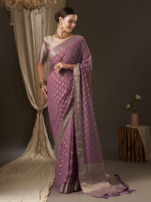 Tasrika Woven Kanjivaram Georgette Saree(Purple)