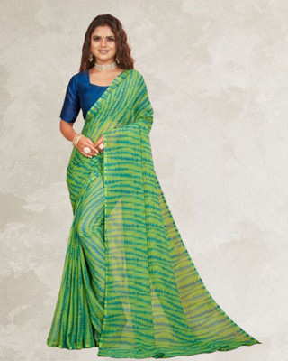 Jayu Digital Print Daily Wear Georgette Saree(Green)