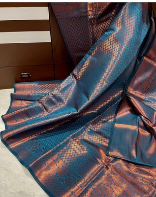 GAMVIYA Woven Kanjivaram Pure Silk Saree(Multicolor)